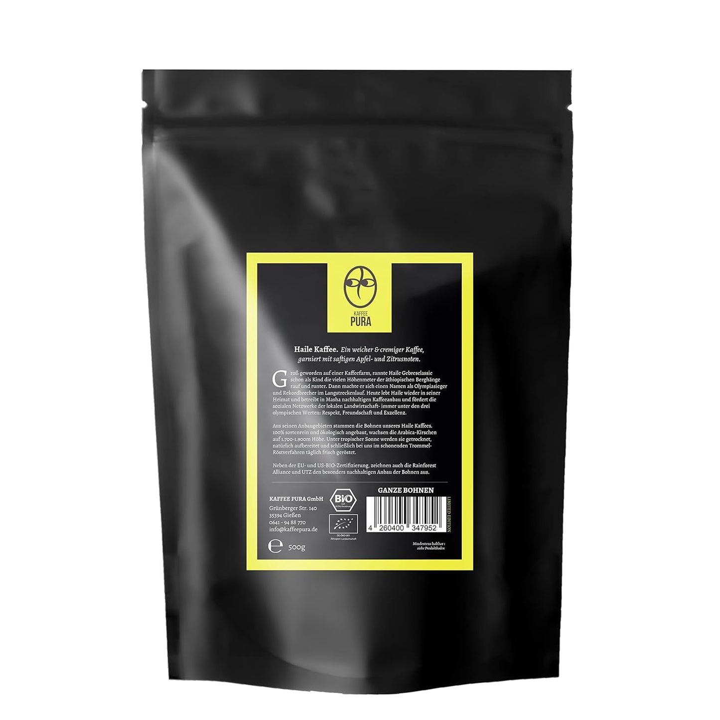 Caffè Masha di Haile-bio, chicchi di caffè interi 500 g