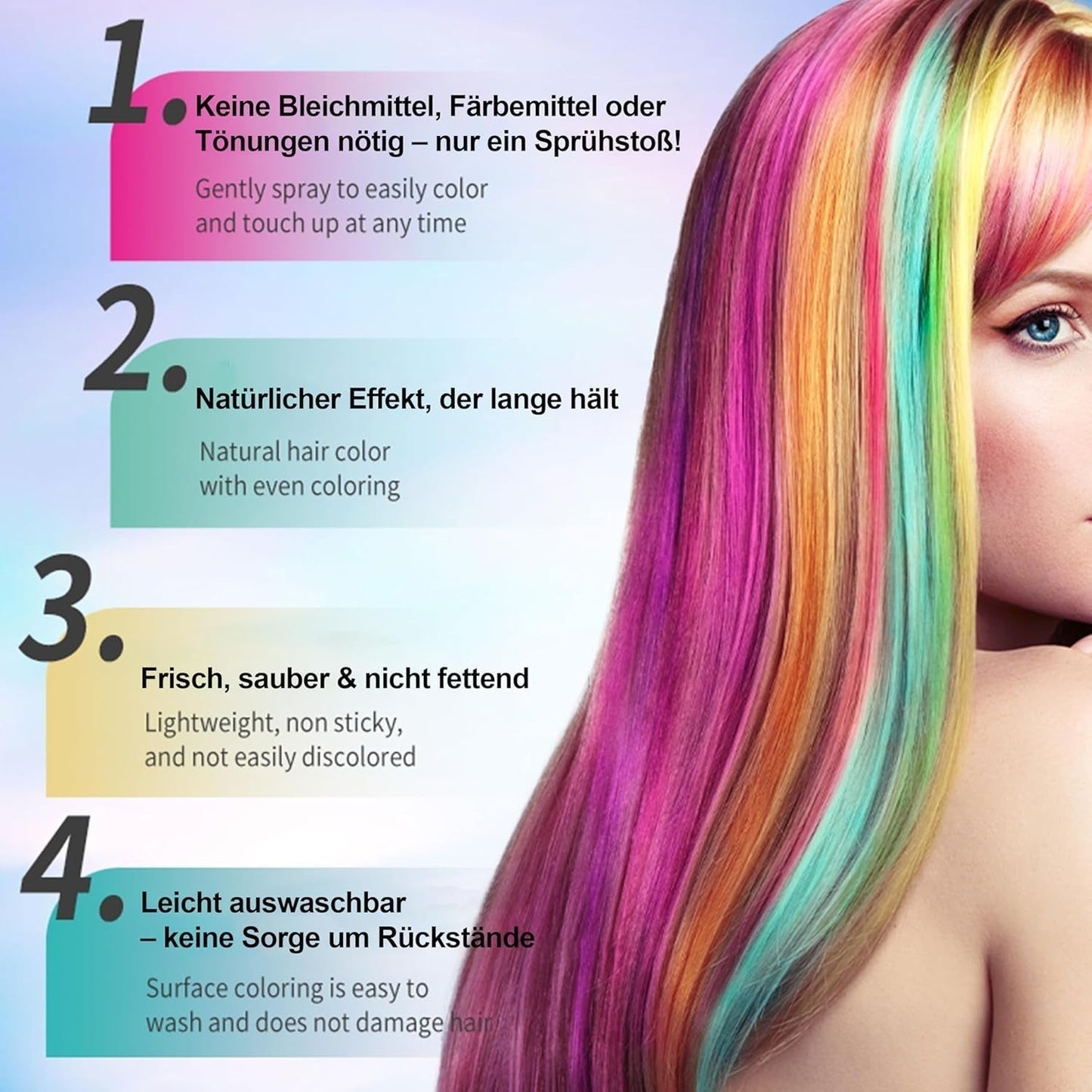 Tintura Per Capelli - Spray Colorante Per Capelli Verde Temporaneo Da 30 ml, Tintura Per Capelli Naturale Spray Colorante Per Capelli Temporaneo, Tintura Per Capelli Lavabile Per Feste Cosplay Halloween (Verde) Naty Shop Tinture Per Capelli