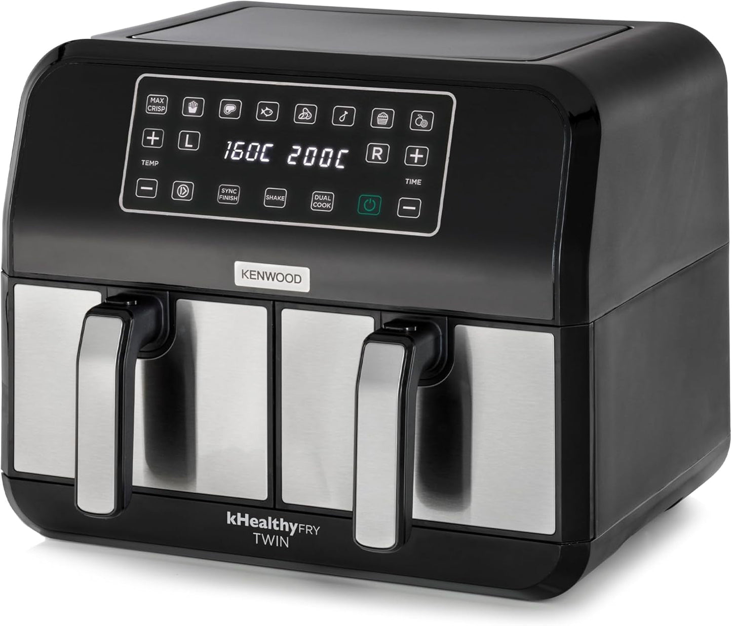 Kenwood Khealthy Twin Airfryer, 8L (2X4L), doppia camera, 8 programmi, funzione Dual Cook & Sync Finish, touch screen Elettrodomestici Naty Shop Default Title