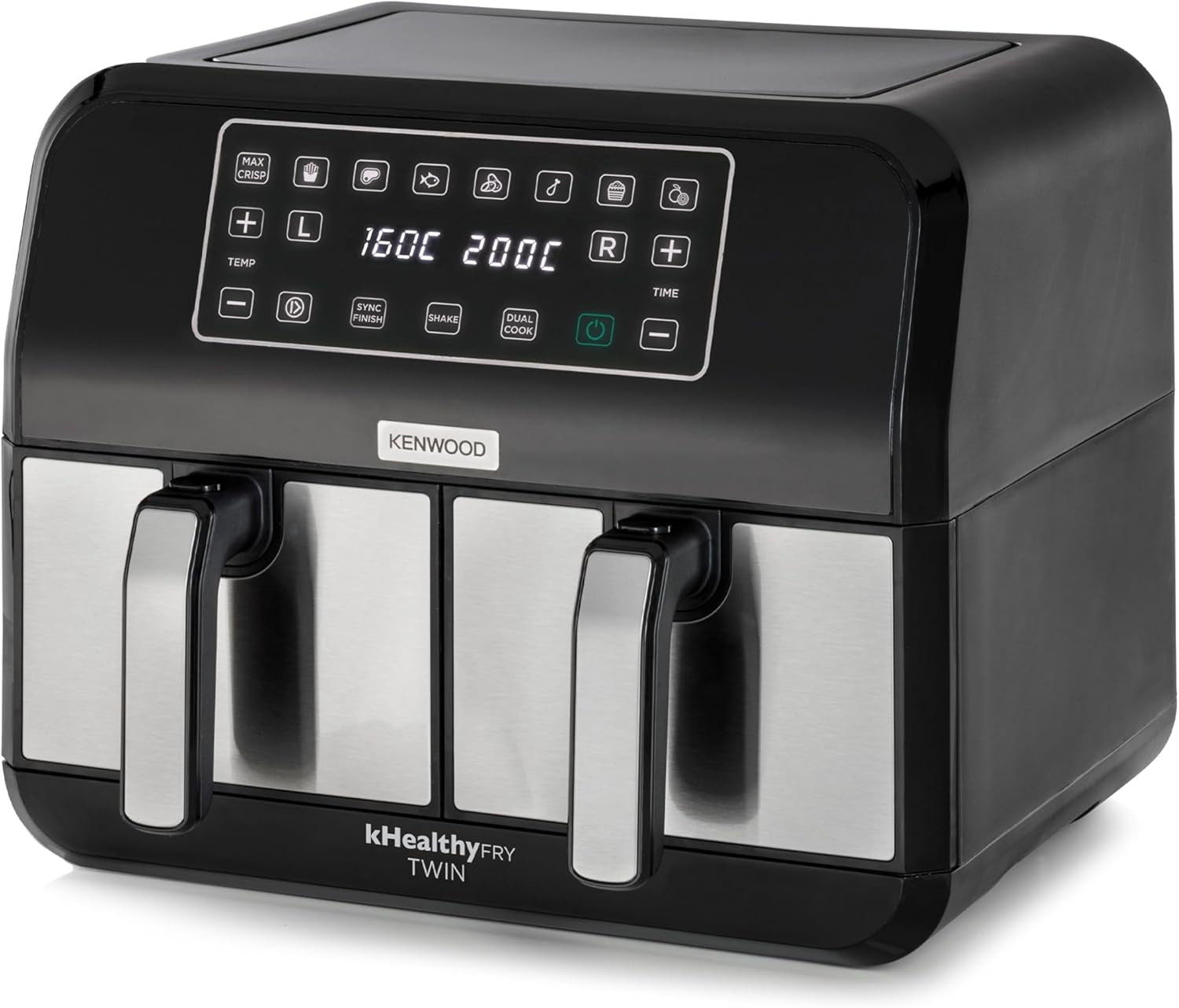 Kenwood Khealthy Twin Airfryer, 8L (2X4L), doppia camera, 8 programmi, funzione Dual Cook & Sync Finish, touch screen Elettrodomestici Naty Shop Default Title