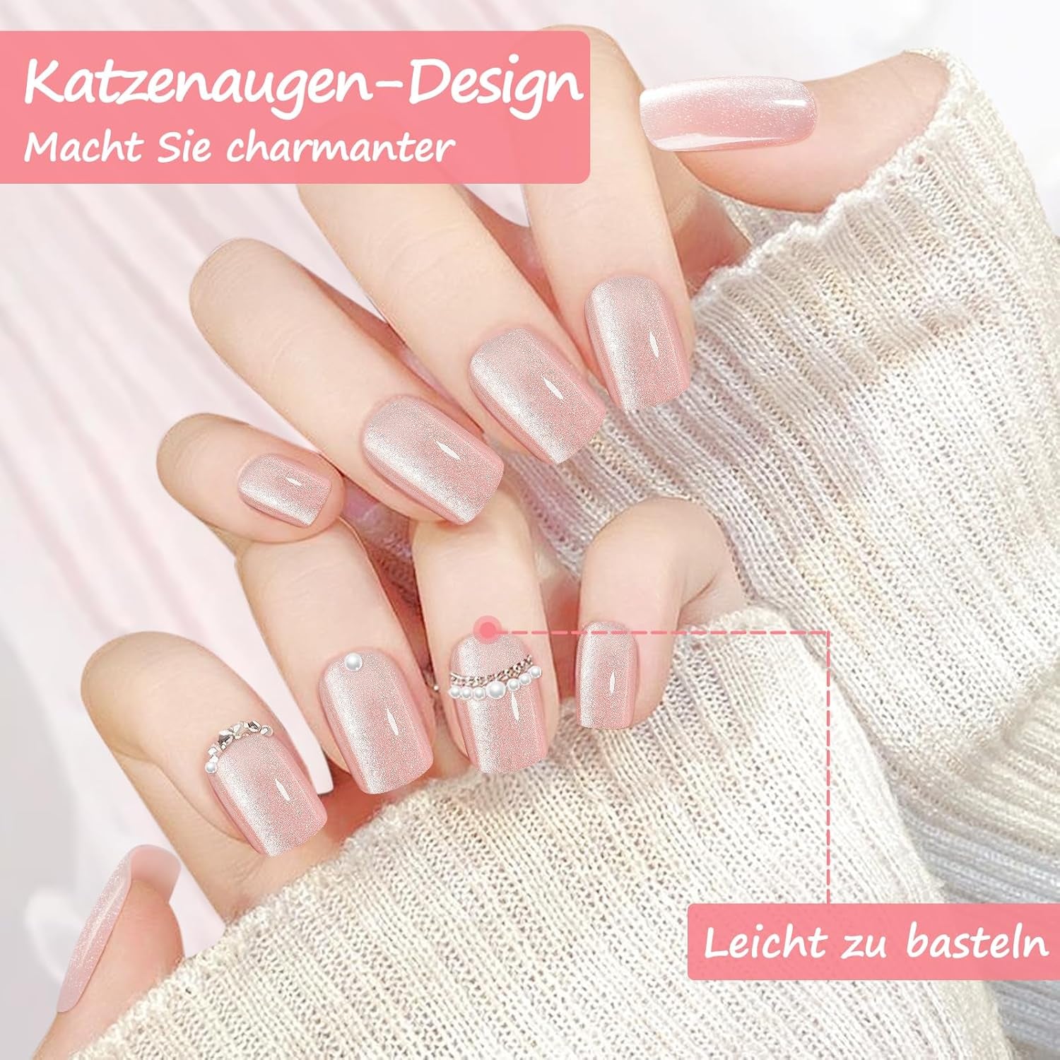 Kiiwah 48 pezzi unghie corte quadrate unghie artificiali rosa colla su punte per unghie corte punte per unghie finte