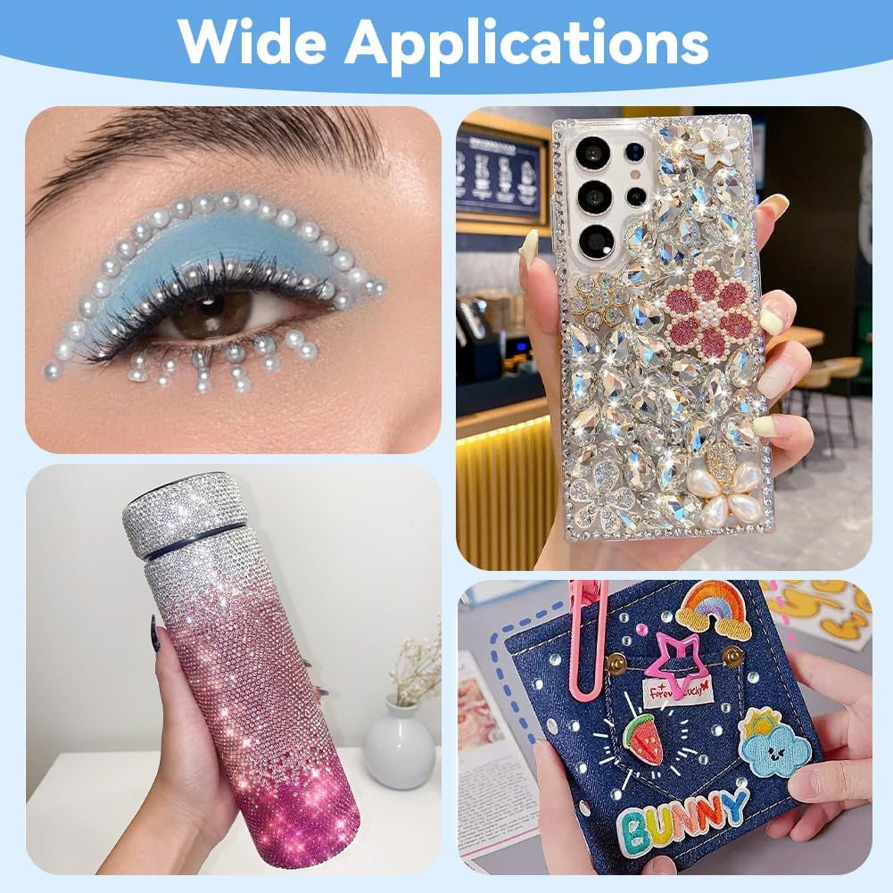 Harz Strasssteine ​​​​4200 pezzi strass Kristalle 1Mm-5Mm Gemischte Kinder Bastelsachen Kit con strass con picking Pinzette e Stift Für DIY Nägel Kleidung Kunsthandwerk Gemischt Becher Party (A)