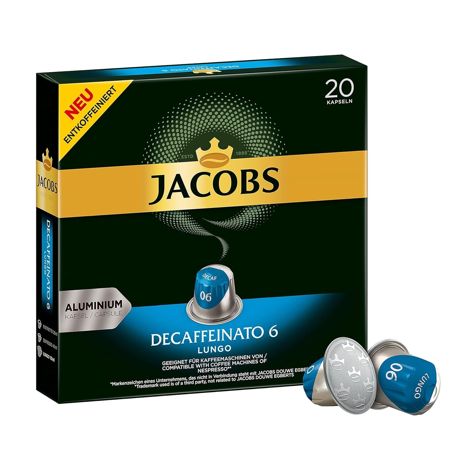 Jacobs Kaffeekapseln Guten Morgen XL Intense - Confezione da 10 (10 x 20 Getränke) & Kaffeekapseln Lungo Decaffeinato- Intensität 6- 200 Capsule compatibili Nespresso, Confezione da 10, 10 x 20 Getränke
