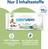 Salviettine umidificate WaterWipes Sensitive+ per neonati e bambini piccoli, 720 pezzi (confezione da 12), pulizia 3 in 1, cura, protezione, 99,9% acqua, detergente strutturato, senza profumo