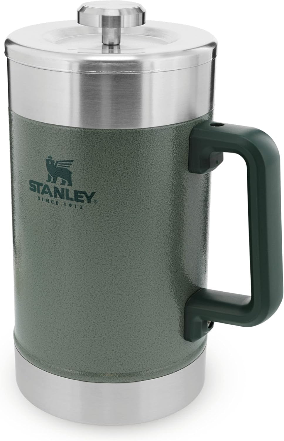 Pressa per caffè STANLEY Classic Stay Hot 1,4 L Hammertone Green - Mantiene il caffè caldo per 4 ore - Deposito minimo - Pressa per caffè integrata in acciaio inossidabile - Senza BPA - Lavabile in lavastoviglie