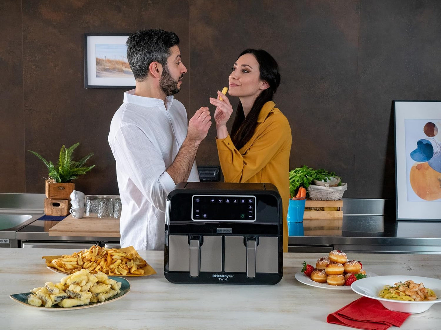 Kenwood Khealthy Twin Airfryer, 8L (2X4L), doppia camera, 8 programmi, funzione Dual Cook & Sync Finish, touch screen Elettrodomestici Naty Shop