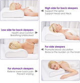 BDTFO Cuscino Memory Foam per Dolore al Collo Cuscino Ortopedico per Contorno Cervicale Supporto per Collo per Schiena Stomaco per chi dorme sul fianco con Copertura con Cerniera Lavabile e Traspirante Cuscini Ortopedici Cervicali Naty Shop