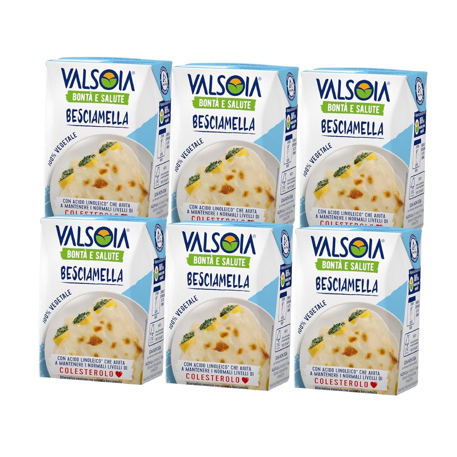 Balsamo per besciamella, Besciamella senza lattosio, Versatile in cucina, Ideale per vegani e vegetariani, 6 x 200 ml