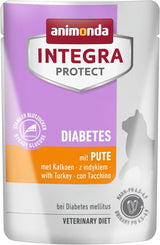 Animonda INTEGRA PROTECT alimento umido per gatti diabetici con carne di tacchino (24 x 85g), consigliato dai veterinari per il diabete, un alimento dietetico completo per gatti adulti, sviluppato insieme ai veterinari.