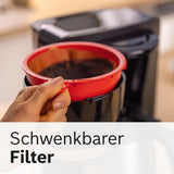 Bosch MyMoment TKA6M273 Macchina per caffè espresso con filtro, caraffa termica da 1 litro, 8-12 tazze, sistema antigoccia, portafiltro rotante, programma di decalcificazione, serbatoio acqua removibile, 1200 Watt, nero opaco