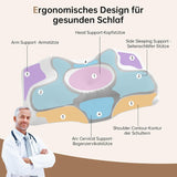 Homyrium Cuscino Collo ergonomico Cuscino ortopedico Memory Foam Cuscino di supporto per collo Cuscino antirussamento Cuscino per chi dorme sul fianco Cuscino per la schiena Cuscini ortopedici cervicali grigi Naty Shop