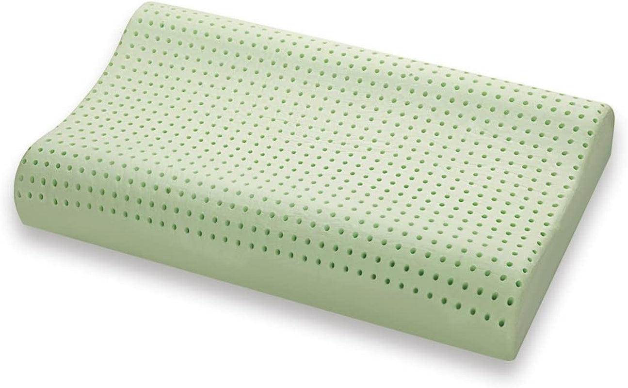 Marcapiuma Cuscino in memory foam verde naturale alle erbe 2 pezzi Cuscini standard Naty Shop Regards 1X Doppia Onda Modern