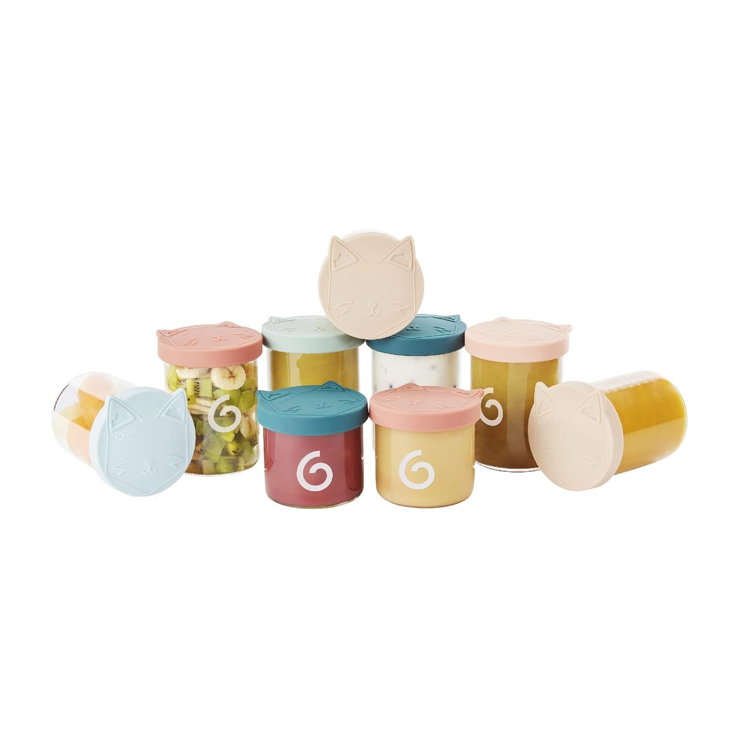 Babymoov ISY BOWLS contenitori per alimenti per bambini in vetro robusto e resistente alla temperatura - per conservare/congelare alimenti per bambini, 6x 250ml + 3x 120ml Naty Shop contenitori per alimenti 6X250ml + 3X120ml