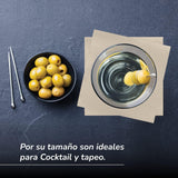 Confezione da 300 tovaglioli di carta da cocktail, 100% riciclabili e biodegradabili, porta tovaglioli in acciaio inossidabile, tovaglioli ecologici, 10 x 10 cm, piegati.