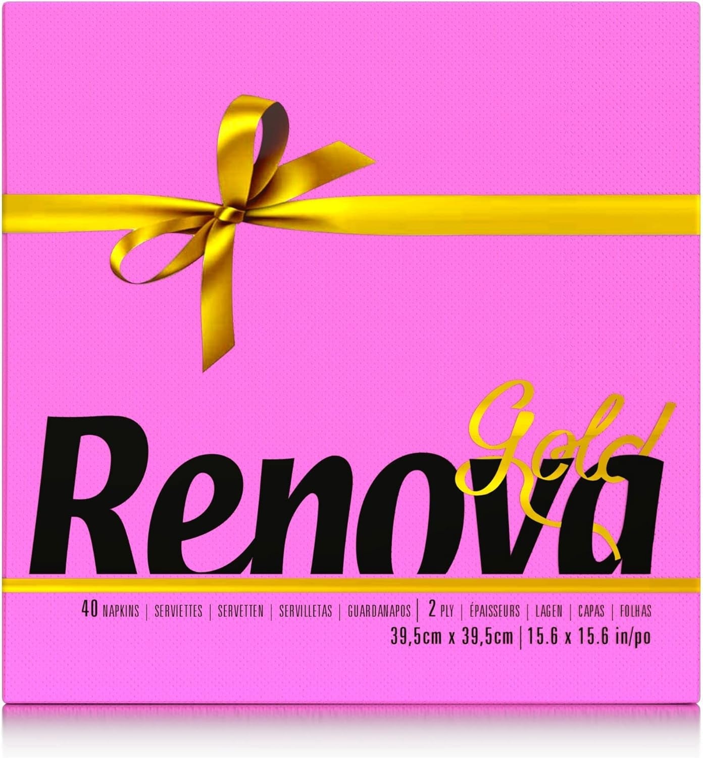 Tovaglioli di carta Renova, fucsia, 40 tovaglioli, grandi, 2 veli