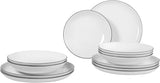 Servizio tavola Seltmann Weiden 001.737148 Lido - 6 Piatti Piani + 6 Sottopiatti - 12 Pezzi - Black Line
