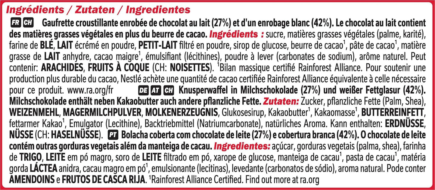 Nestlé Chunky Funky Crispy Wafer al cioccolato al latte Confezione multipla da 2 confezioni (4 x 40 g ciascuno)