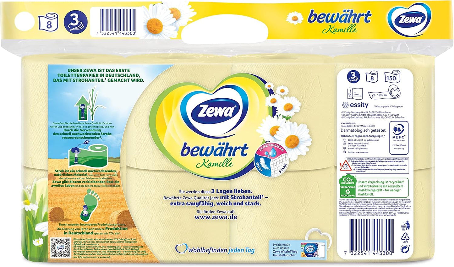 Carta igienica Zewa Proven Camomilla con cannuccia 7X 8 rotoli