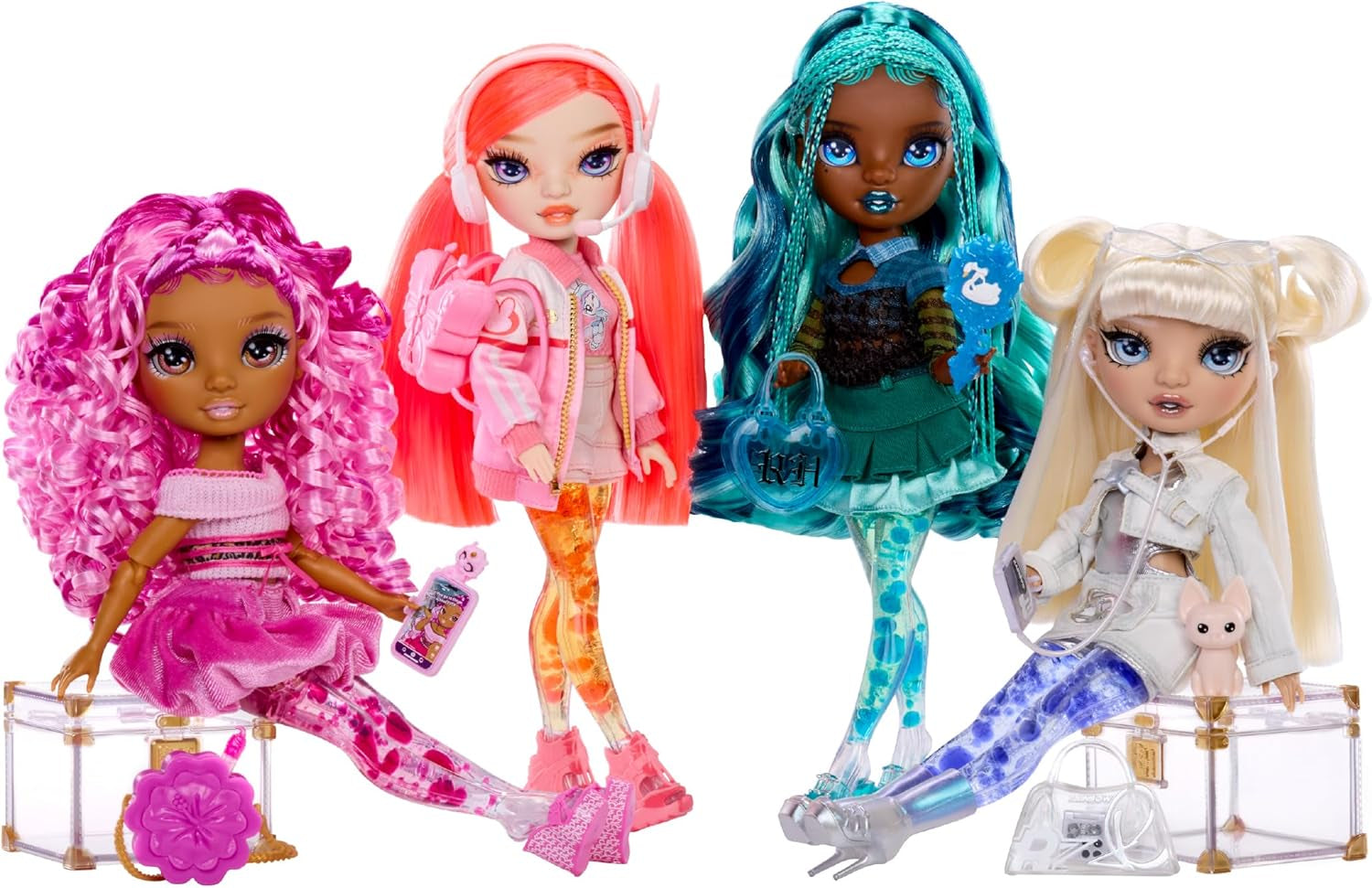 Bambola Arcobaleno Scintillante e Brillante - Misty - Bambola alla moda da 28 cm con capelli turchesi e bolle magiche in piedi, vestiti colorati e gioco da collezione per 4-12 anni