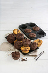 Zenker 6Er Muffinform Nero Metallico, 275X190X30 Mm, Teflon Classic Antihaftbeschichtung, Hitzebeständig Bis 230°C, Leichte Reinigung, Ideal Für Köstliche Muffins Stampi e teglie Naty Shop