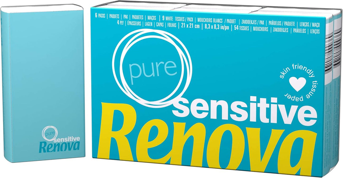 Renova Fazzoletti Sensitive Pure - 6 confezioni di tovaglioli bianchi