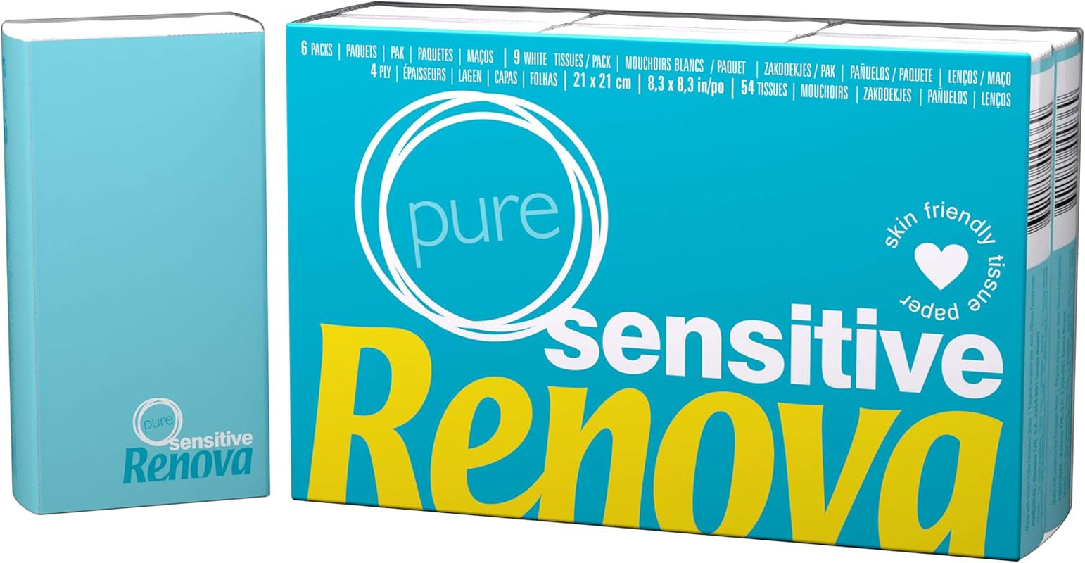 Renova Fazzoletti Sensitive Pure - 6 confezioni di tovaglioli bianchi