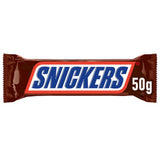 Confezione da 5 barrette di cioccolato Snickers al caramello di arachidi | Snack calcio | (1x5x50g)