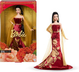 Barbie Signature bambola Capodanno lunare in abito rosso con collezione di peonie dorate JJX83