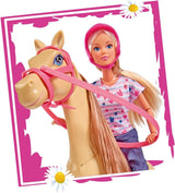 Simba 105730939 - Steffi Love Equitazione Completo 2 Cavalli Bambola alla moda completamente articolata 29 cm per bambini dai 3 anni in su