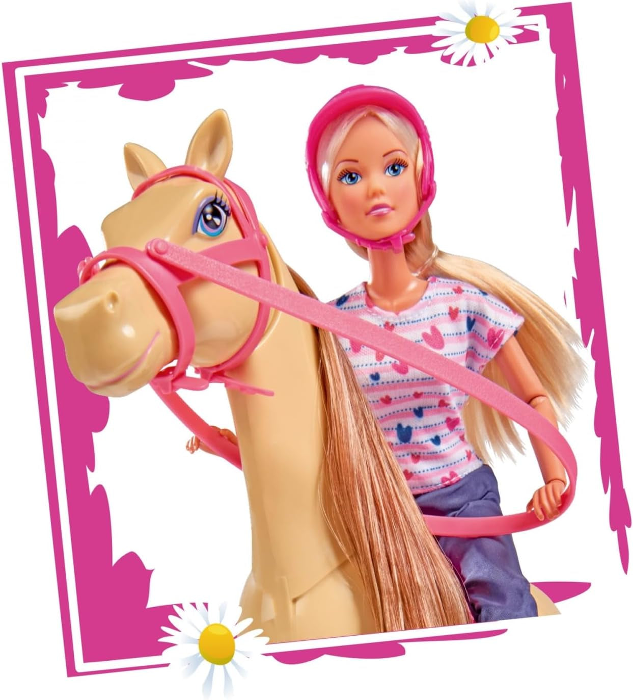 Simba 105730939 - Steffi Love Equitazione Completo 2 Cavalli Bambola alla moda completamente articolata 29 cm per bambini dai 3 anni in su