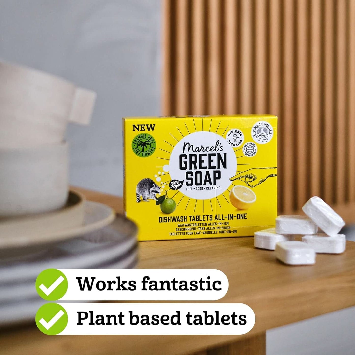Marcel'S Sapone Verde Pastiglie Lavastoviglie Tutto-in-uno - Pompelmo e Lime - 25 pezzi Detersivi Cucina Naty Shop