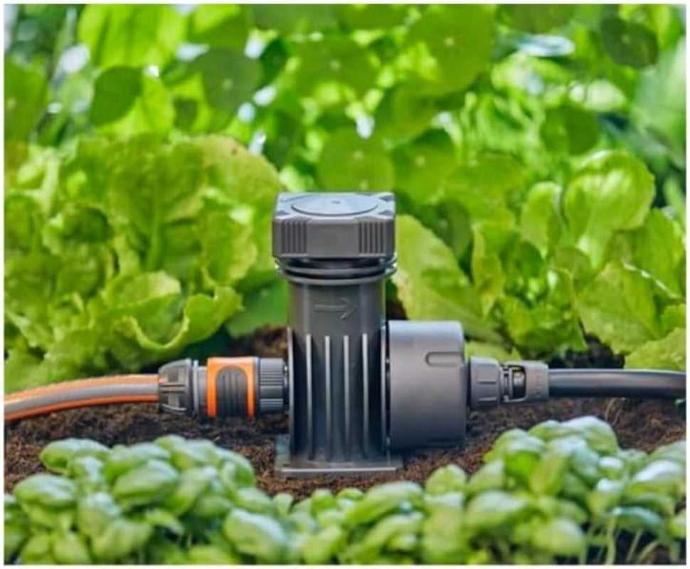 Sistema di irrigazione Gardena Micro-Drip Basic Unit 2000: Unità base per la riduzione della pressione, portata d'acqua ca. 2.000 l/h, tecnologia di collegamento semplice e veloce (1354-20)