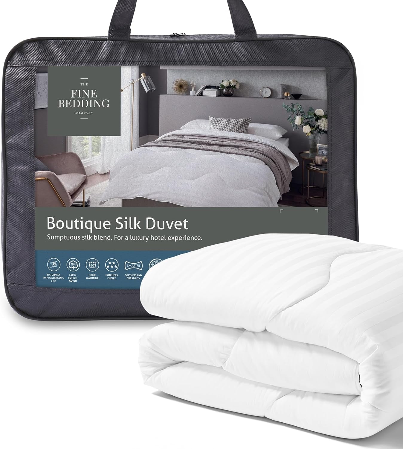 Boutique Silk Comforter Biancheria da letto di lusso lavabile in lavatrice (letto matrimoniale da 13,5 Tog) Naty Shop Trapunte e piumini da 13,5 Tog letto matrimoniale
