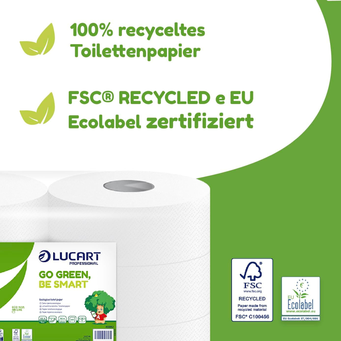 Rotoli di carta igienica Jumbo Eco, 2 veli, crema lavamani con formula detergente, idratante e levigante - Profumo floreale - 5 l, 6 pezzi (confezione da 1)
