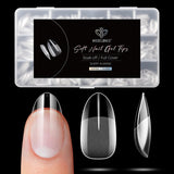 Modelones Nail Tips 510 pezzi - Set di punte per unghie a copertura totale, Set di punte in gel, Punte per unghie in resina PMMA pre-lucidante, Unghie artificiali per colla su nail art fai da te, Squoval corto