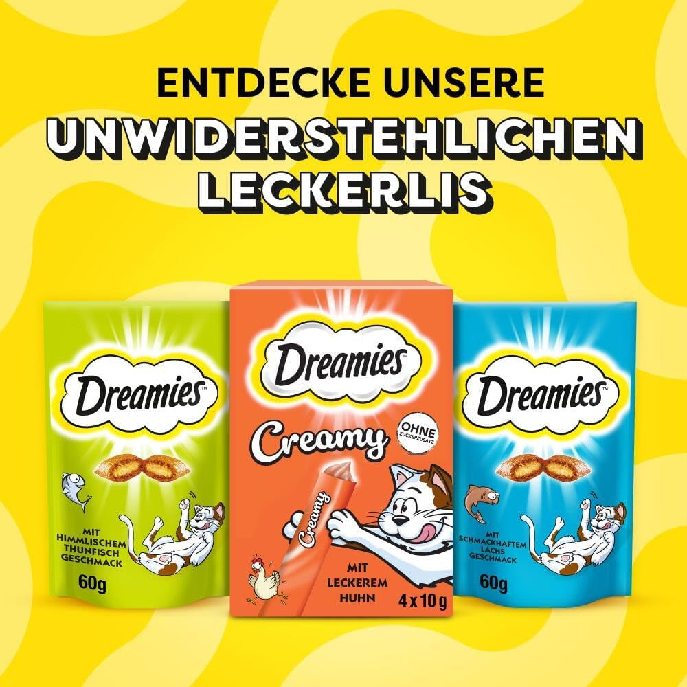 DREAMIES SHAKE UPS Snack multivitaminici per gatti Seafood Festival in bustine porzionate - 55g (6 bustine)