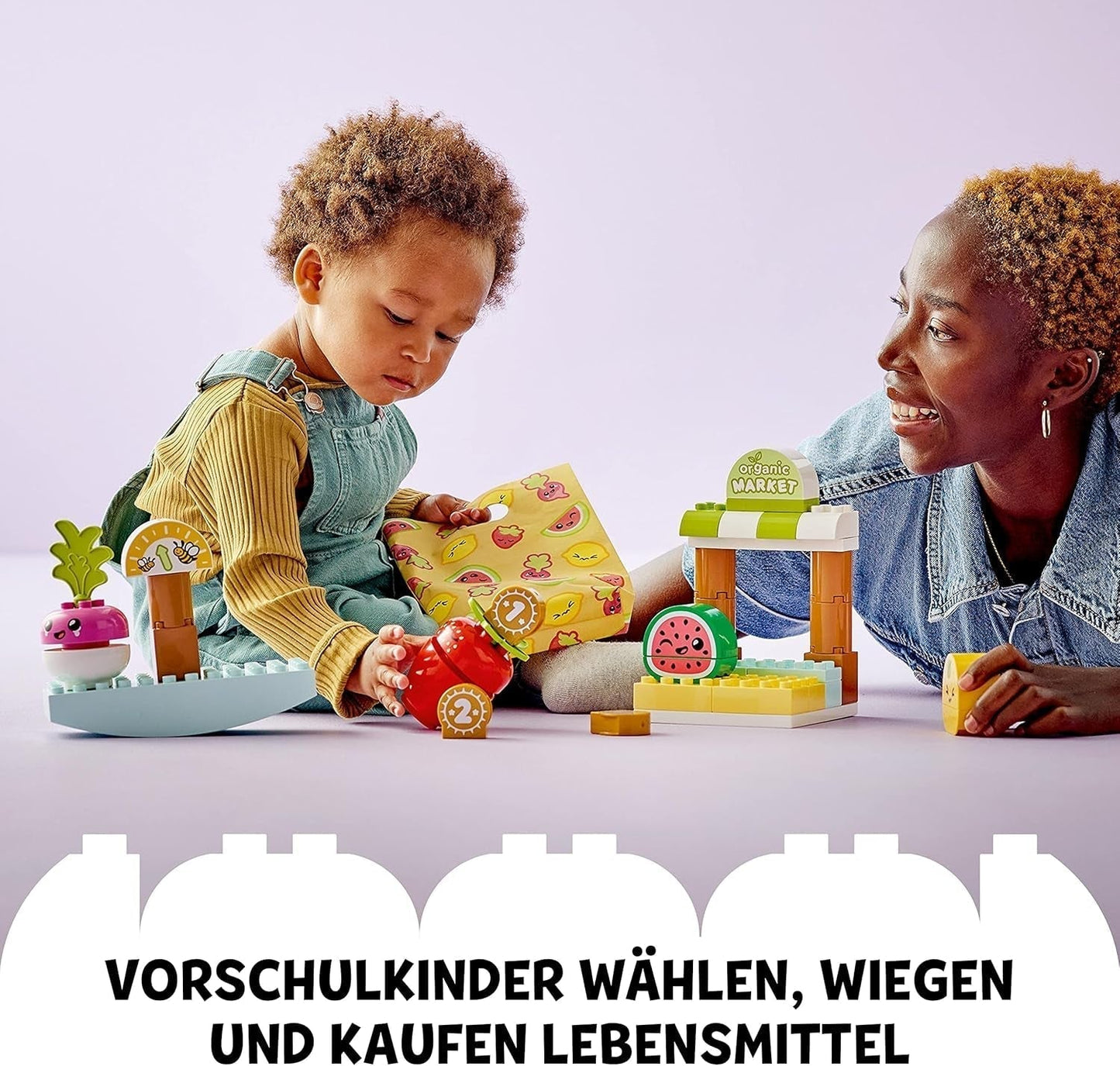 LEGO DUPLO Il mio primo mercato biologico, set negozio di giocattoli per ragazzi e ragazze, giocattolo educativo per bambini a partire da 1,5 anni, accessori per frutta e verdura 10983 Set da costruzione Besuche den LEGO-Store