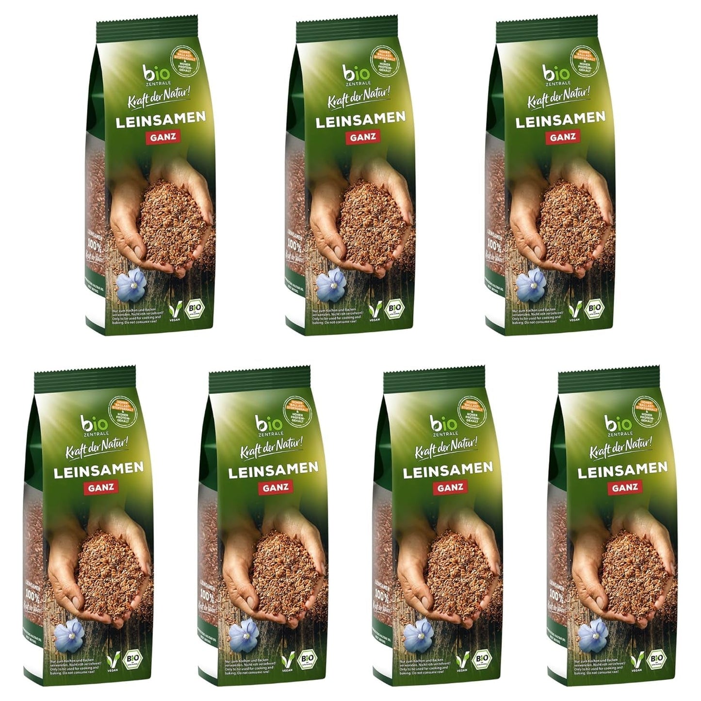 Semi di lino interi Biocentral | 7 semi di lino biologici da 400 g | Ideale per yogurt, muesli e pane | Alternativa allo psillio, ai semi di canapa e ai semi di chia