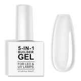 Gel per ricostruzione unghie 5 in 1 da 15 ml, gel per ricostruzione unghie, gel per ricostruzione unghie, smalto per unghie UV/LED, extension, nail art, adesivi, gel per ricostruzione unghie (bianco)