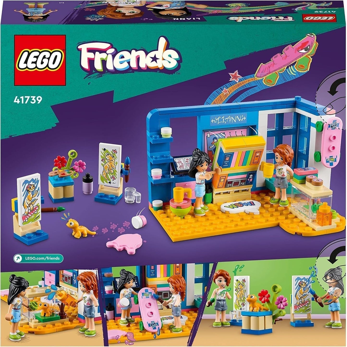 LEGO Friends 41739 La stanza di Liann, mini giocattolo a tema artistico, piccolo regalo da collezione con mini bambole di Liann, autunno e animale domestico Set di costruzione della serie 2023 Acquista dal negozio LEGO