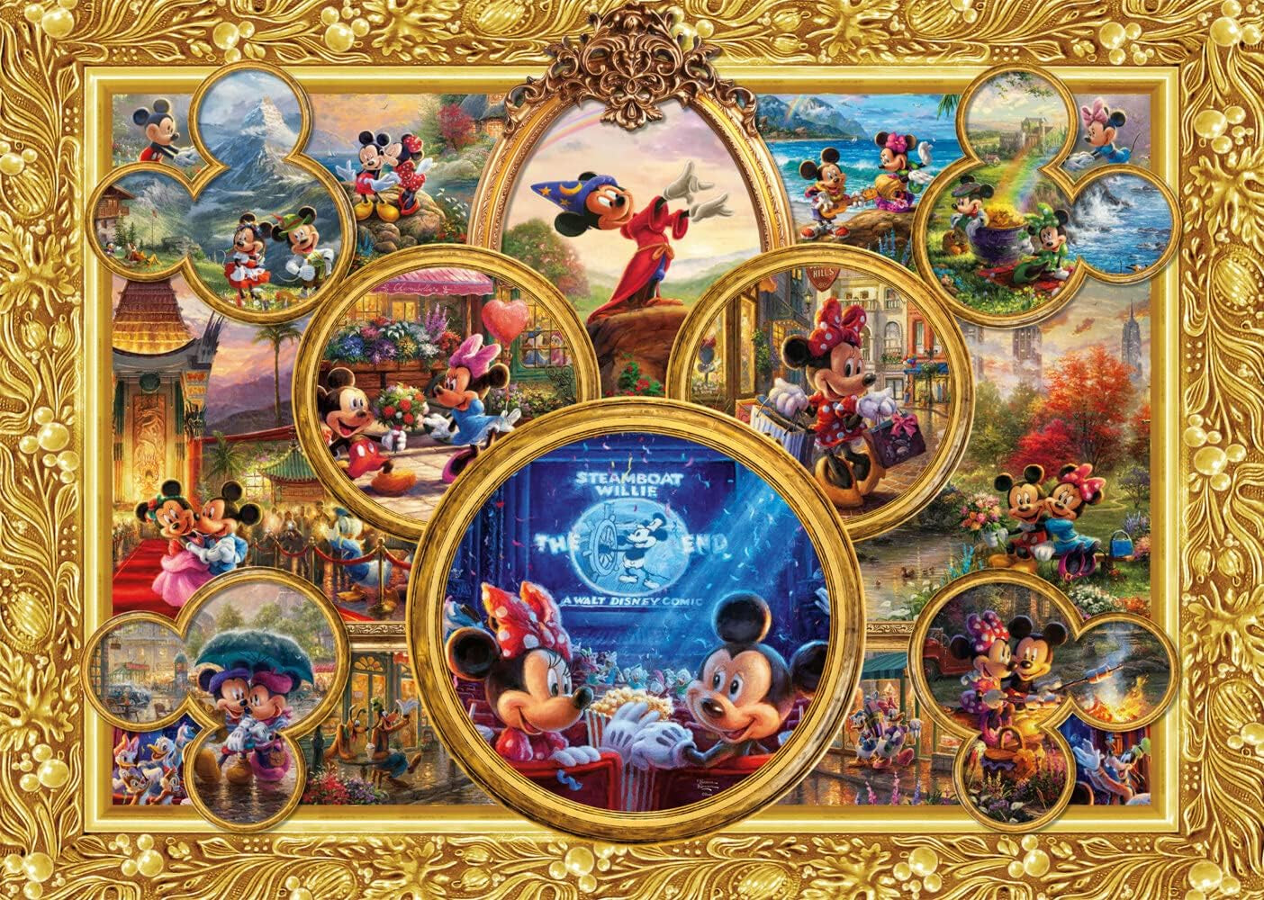 Schmidt Spiele 57371 Thomas Kinkade, Disney, Topolino e Minnie, Dream Collage 2, puzzle 2000 pezzi Puzzle Naty Shop