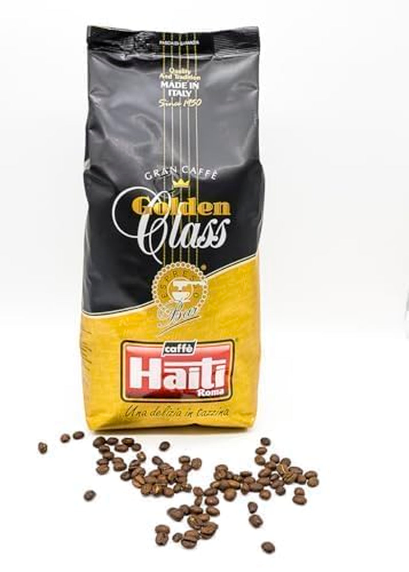 Caffè Haiti Roma Gran Caffè Golden Class in grani in confezioni da 1 kg. Tostatura artigianale italiana e miscela di qualità.