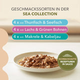 IAMS Delights Sea Collection Cibo umido per gatti senza cereali - Confezione multipla con varietà di pesce in salsa, cibo umido senza cereali per gatti a partire da 1 anno, 12 x 85 g
