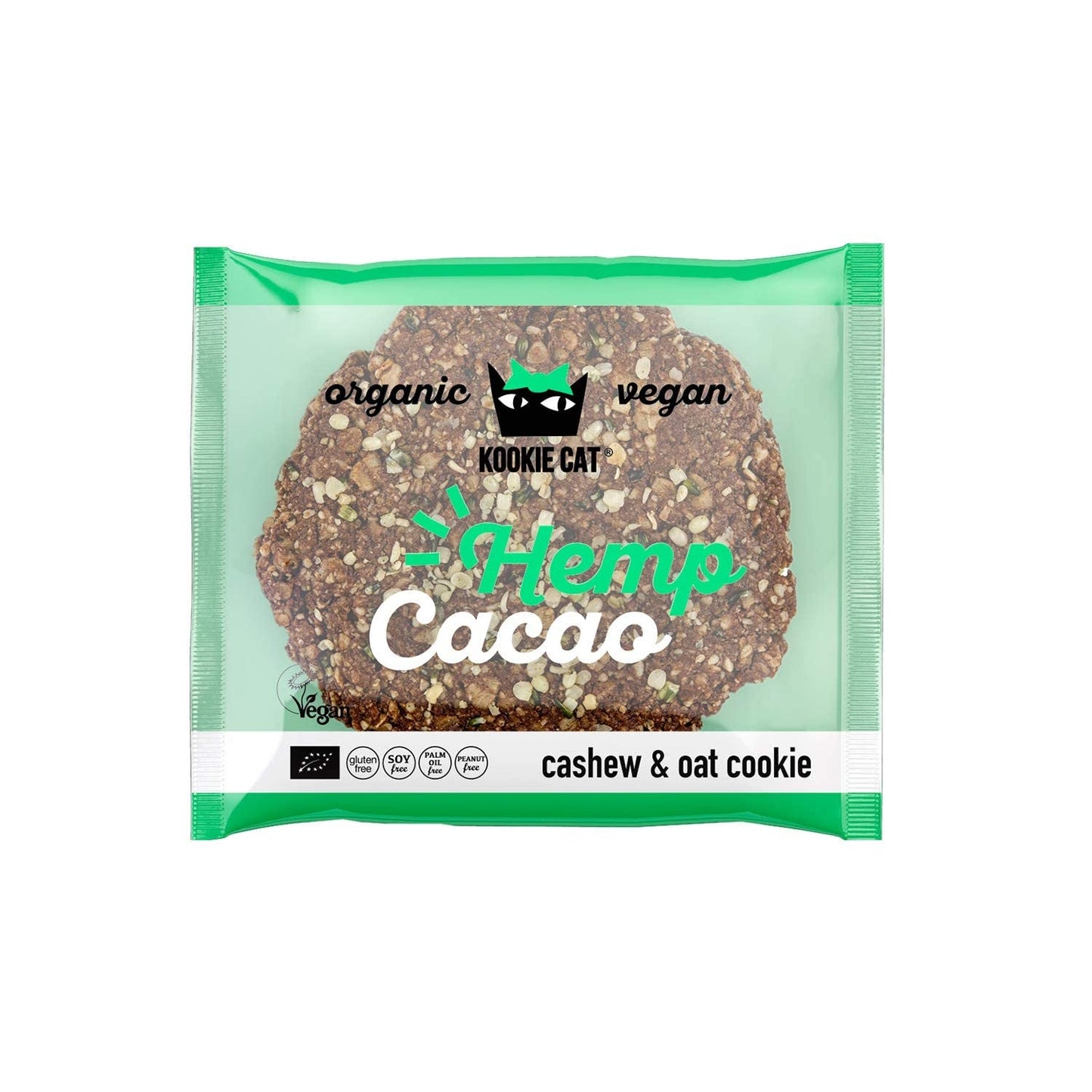 Biscotti biologici con semi di canapa e cacao - Vegani senza glutine e senza soia, anacardi e avena, confezionati singolarmente - Confezione multipla da 12 x 50 g