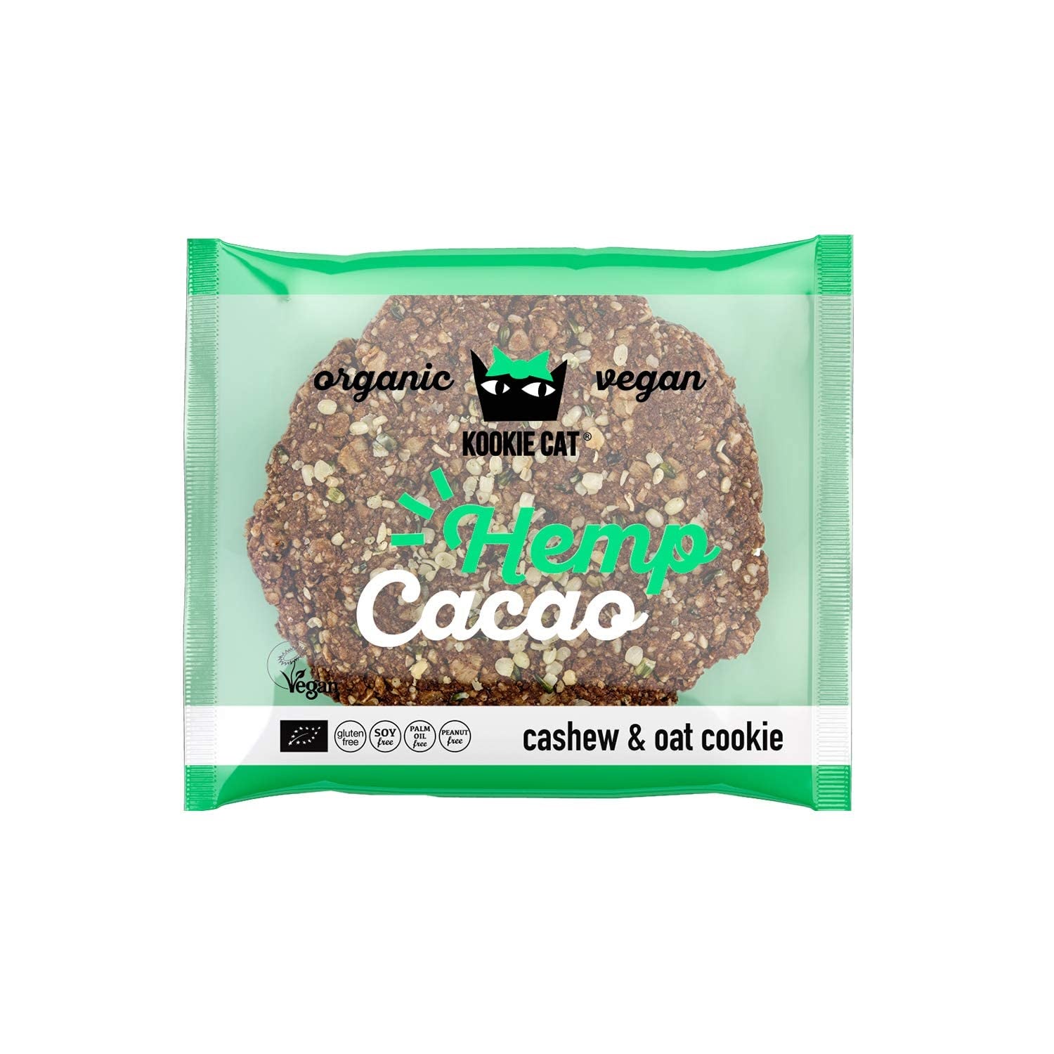 Biscotti biologici con semi di canapa e cacao - Vegani senza glutine e senza soia, anacardi e avena, confezionati singolarmente - Confezione multipla da 12 x 50 g