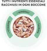 , Tonno con pesce azzurro in gelatina, alimento umido completo per gatti, in busta, con aggiunta di vitamine, 100% naturale, 6 x 85 g