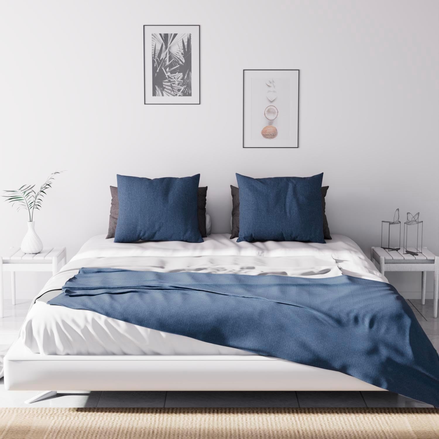 Soleil D'Ocre Adele, Copripiumino Zigzag, Copridivano dal divano, Polycoton, Blu, 220 X 240 Cm Piumini e Trapunte Naty Shop