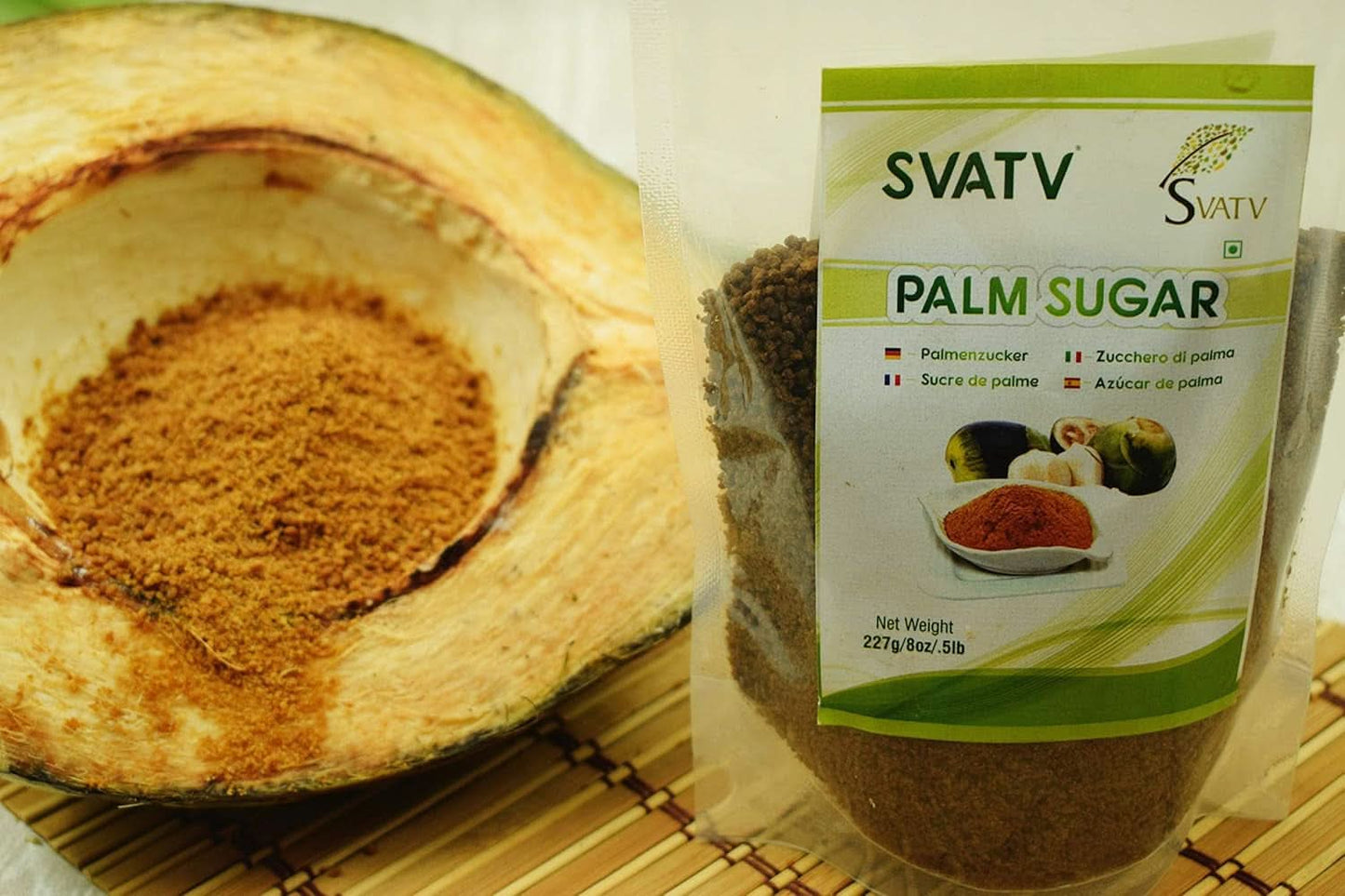 SVATV Zucchero bruno di palma in polvere, 227 grammi Dolcificanti Naty Shop