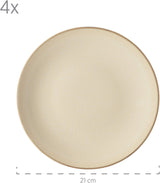 MÄSER 931736 servizio di stoviglie per 4 persone in look vintage mediterraneo, servizio combinato con 16 pezzi in grigio sabbia, ceramica, grigio sabbia