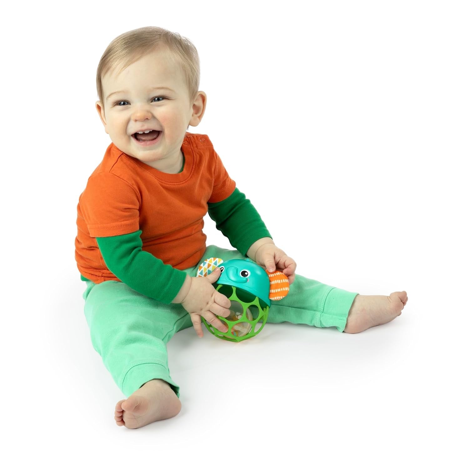 Bright Starts Giggle & Glow Campana che si illumina al buio Elefante giocattolo Oball facile da catturare Neonato+Giocattoli unisex per bambini Naty Shop